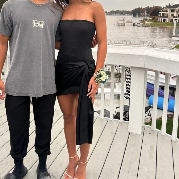 LEAU Solara Satin Corset Dress - Black Small - Picture 3 of 3